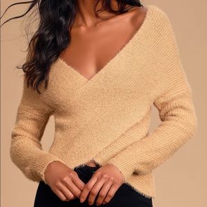 Women’s Sage The Label Tan Eyelash Knit Sweater